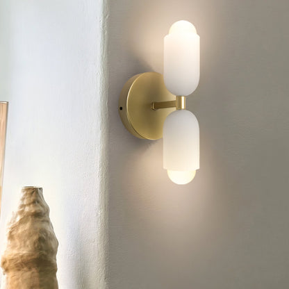 Döle - Moderne Wandlamp met Dubbele Glazen Kappen (E14, Indoor)
