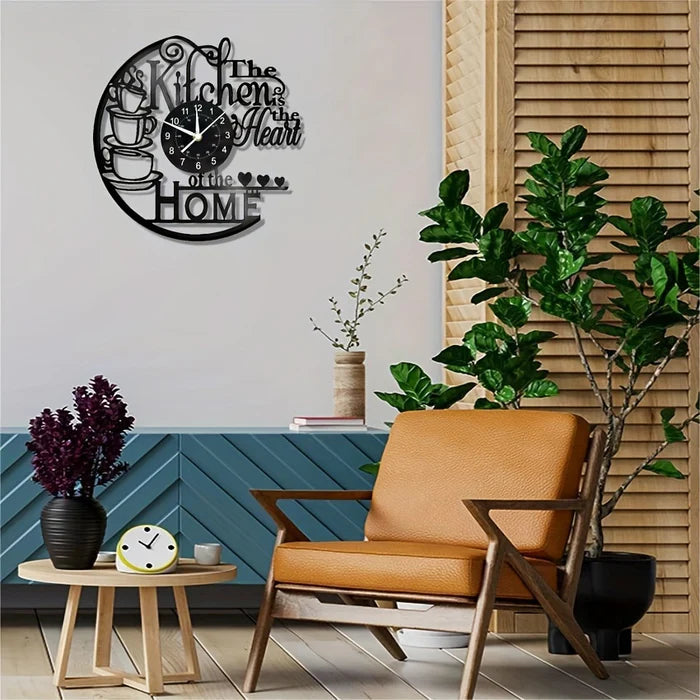 Large Minimalist Wall Clock – Silent Kitchen Clock with Large Numbers
