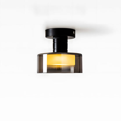 Glazen Smokey LED Plafondlamp – Compact Design voor Hal en Gang