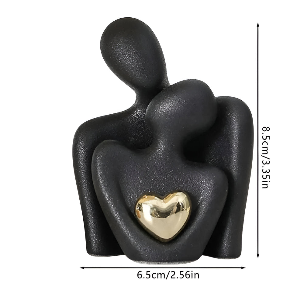 MonoHeart Sculptuur – Modern Minimalistisch Paarbeeldje Van Keramiek