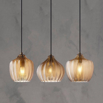 Moderne Glazen Hanglamp – Smoke Gray of Cognac, Verstelbare Hoogte