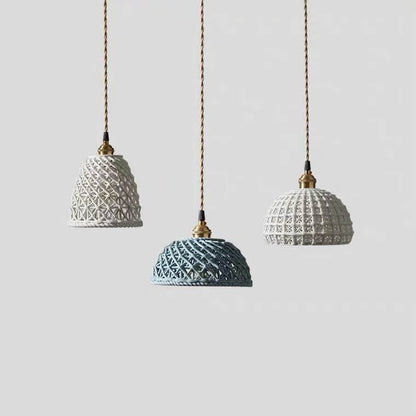 Moderne Japanse Porseleinen Hanglamp – Blauw of Wit met Verstelbaar Snoer