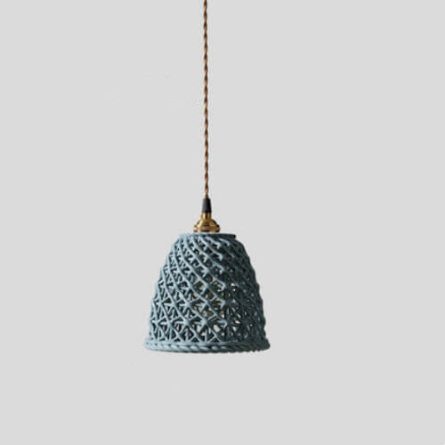 Moderne Japanse Porseleinen Hanglamp – Blauw of Wit met Verstelbaar Snoer