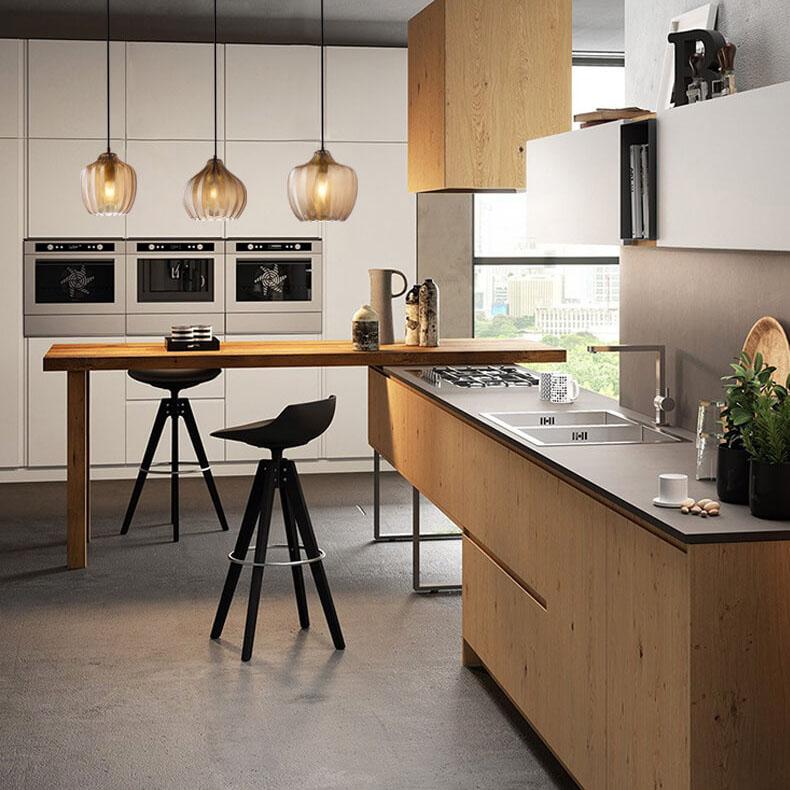 Moderne Glazen Hanglamp – Smoke Gray of Cognac, Verstelbare Hoogte