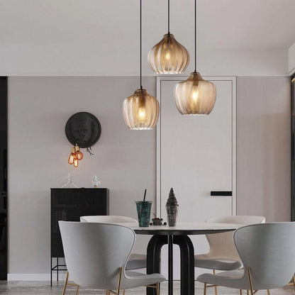 Moderne Glazen Hanglamp – Smoke Gray of Cognac, Verstelbare Hoogte