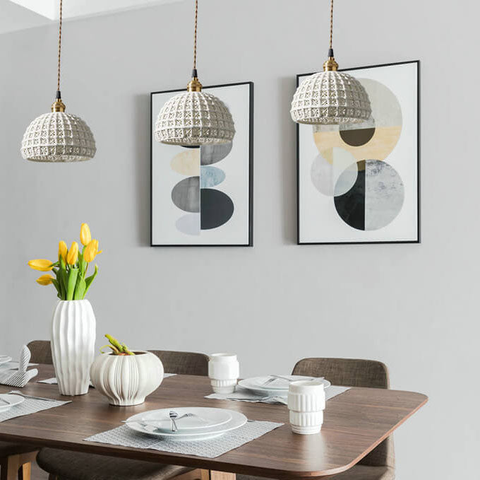 Moderne Japanse Porseleinen Hanglamp – Blauw of Wit met Verstelbaar Snoer