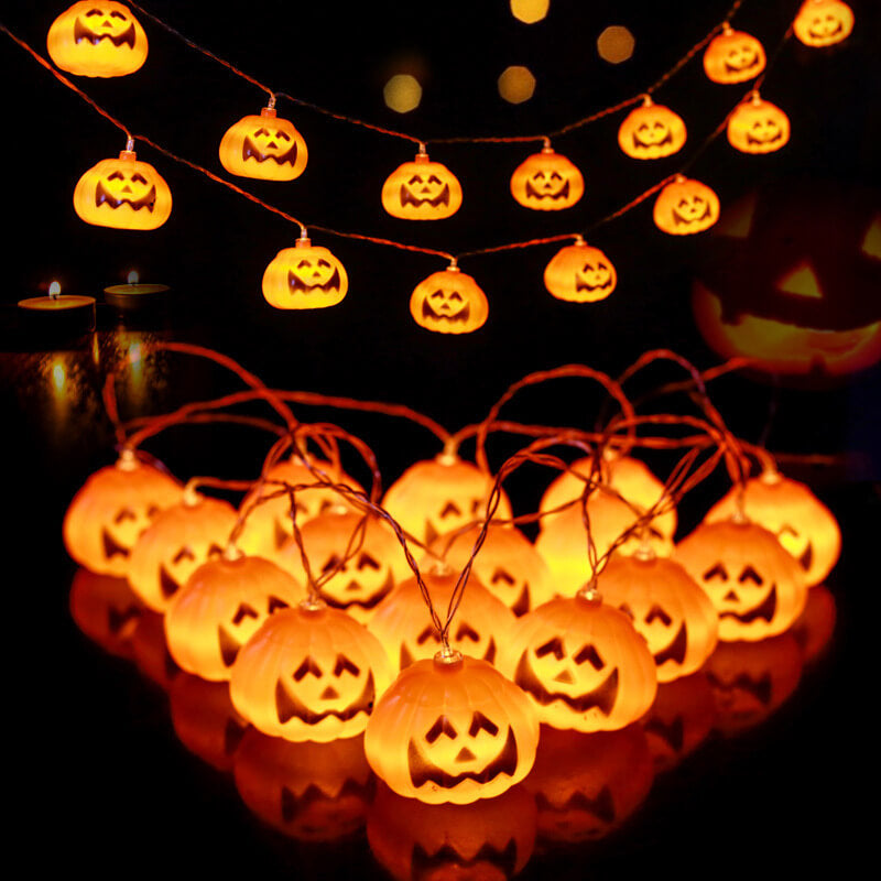 Halloween Gele LED Sfeerverlichting – 24V String Light (10 of 20 lampjes)