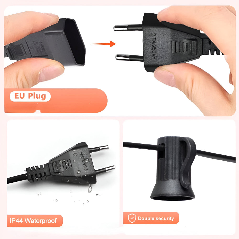 Buiten Lichtslinger met G40 Globe Lampen – Weerbestendige Tuin- & Terrasverlichting