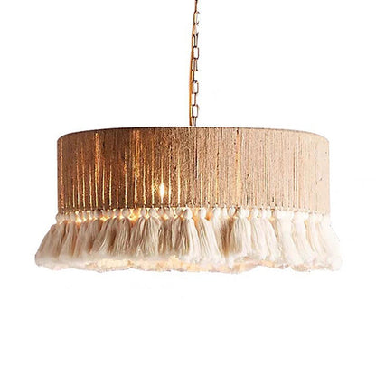 Ronde Boho Touw Hanglamp – Handgemaakt en Sfeervol