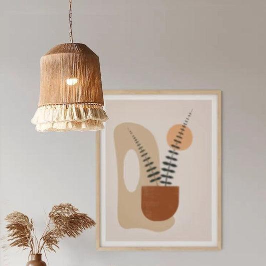 Ronde Boho Touw Hanglamp – Handgemaakt en Sfeervol