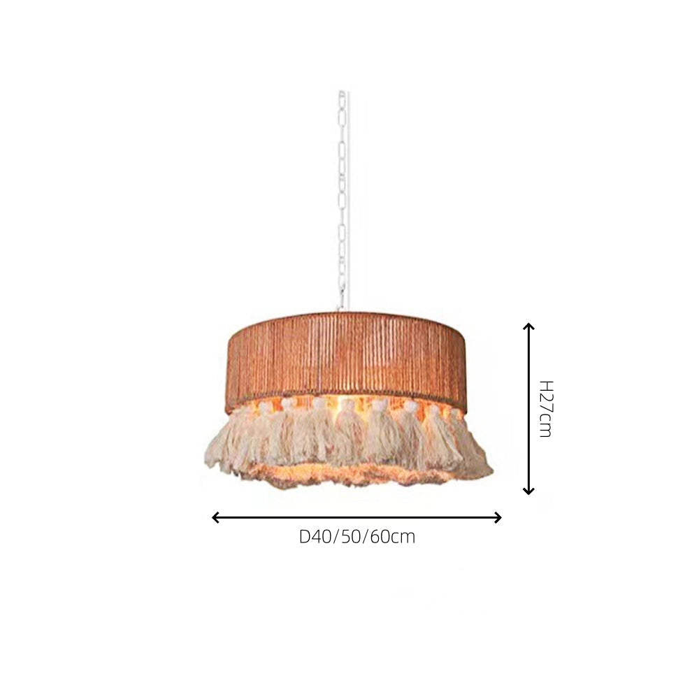 Suspension Ronde en Corde Boho – Fait Main et Ambiance Chaleureuse