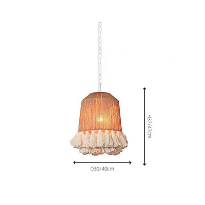Ronde Boho Touw Hanglamp – Handgemaakt en Sfeervol