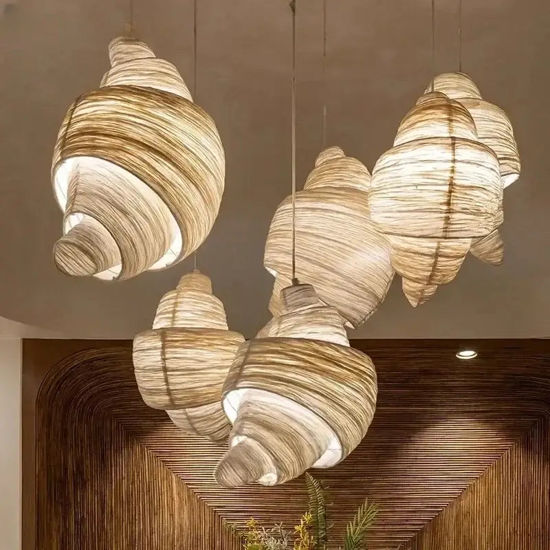Spiraalvormige Stoffen Hanglamp | Moderne Sculpturale Plafondlamp