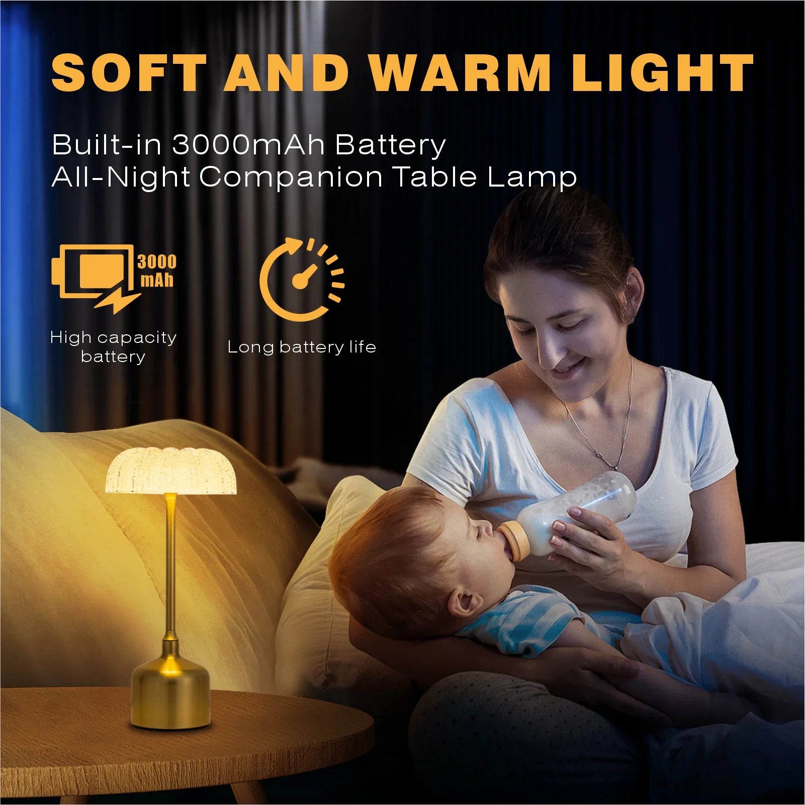 Rosa – Oplaadbare Kristallen Bloem Tafellamp met Touch & Dimbare LED