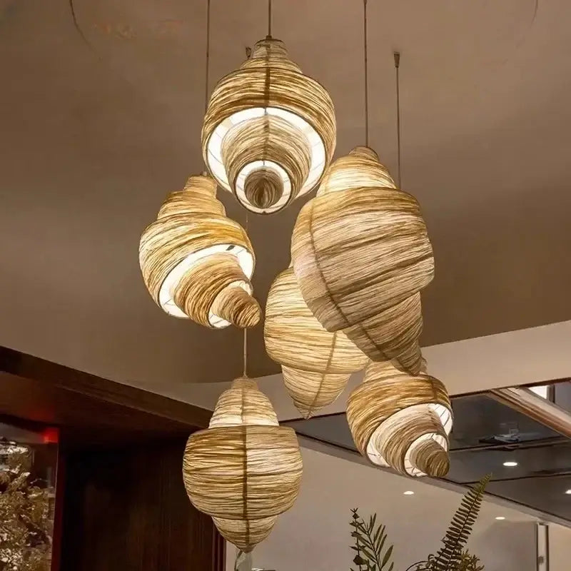 Spiraalvormige Stoffen Hanglamp | Moderne Sculpturale Plafondlamp