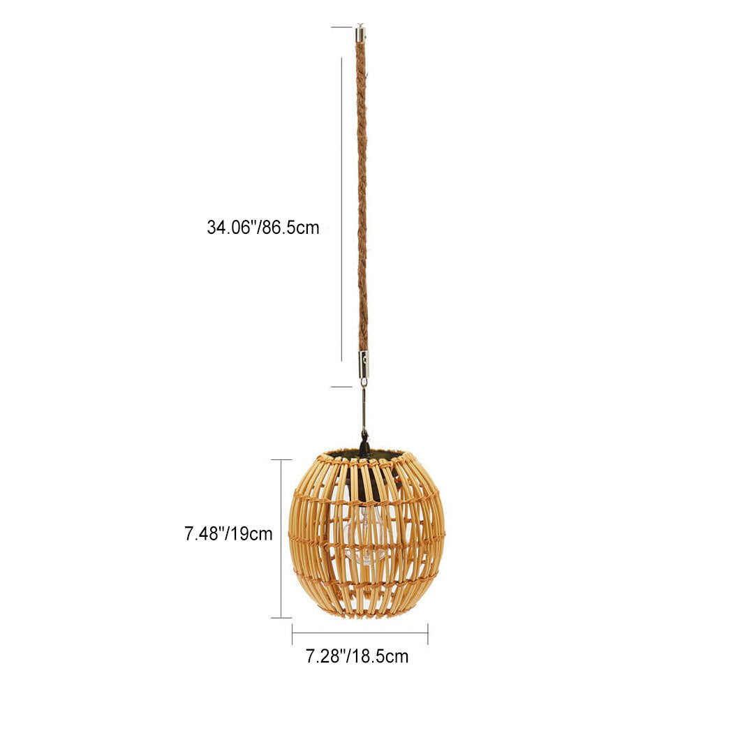 Solar LED Hanglamp met Japandi Design – Vintage Geel – 1.2 V (1 Lichtbron)