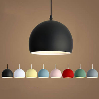 Moderne Aluminium Hanglamp – Zwart, Wit, Geel, Blauw, Roze, Rood, Groen, Grijs – E26
