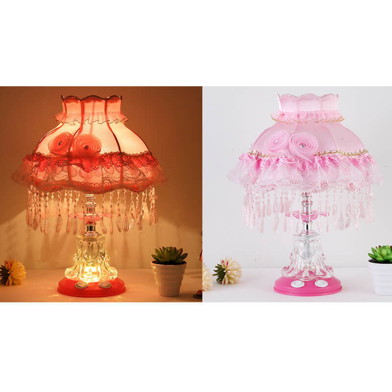 Moderne Stoffen Tafellamp – Glas & Textiel, E26 Fitting, 39 cm Hoog