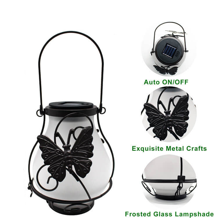 Decoratieve Solar LED Tuinlamp – Zwart – (1 LED)