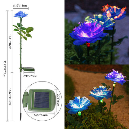 Solar LED Rozen Tuinlamp – Creatief Rood/Roze/Blauw/Champagne – 1.2 V (1 Lichtbron)