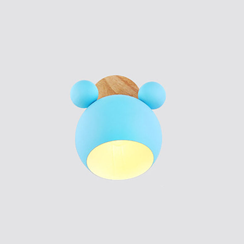 Scandinavische Cartoon Bear Dome Wandlamp – Kinderkamer Verlichting