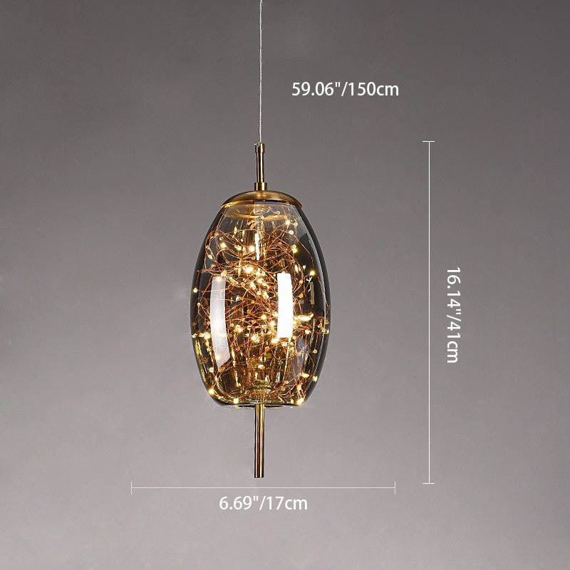 Scandinavische Glazen LED Hanglamp – Amber of Antracietgrijs