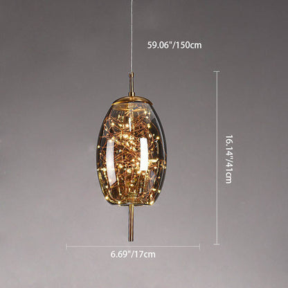 Scandinavische Glazen LED Hanglamp – Amber of Antracietgrijs