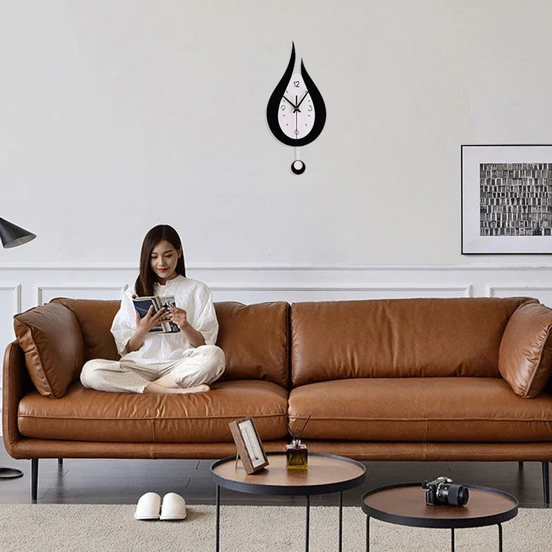 Moderne Acryl Slinger Wandklok – Stille Designklok voor Woonkamer & Slaapkamer