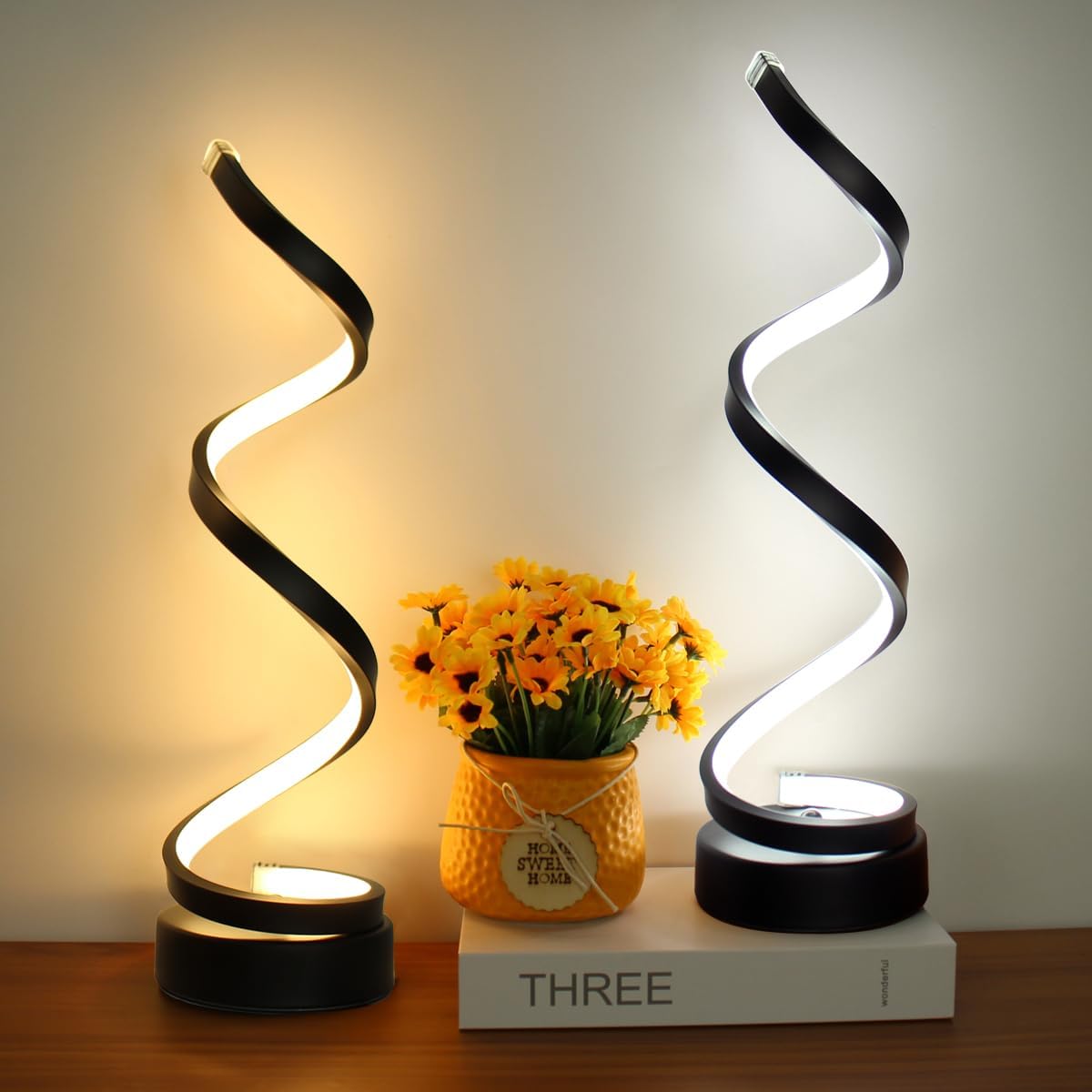 Lasse - Scandinavian Spiral Tafellamp met Dimbaar LED Licht & Modern Design