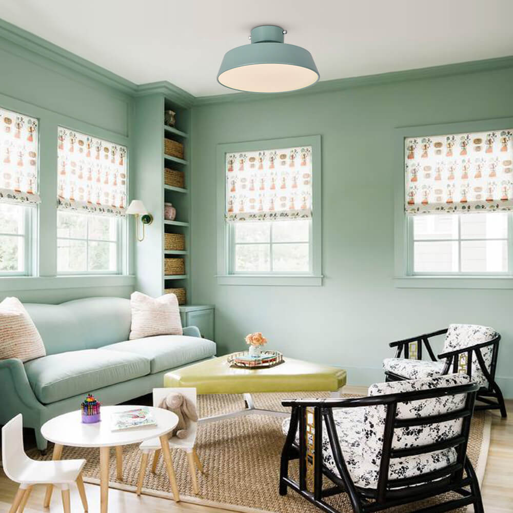 Fjërgge – Scandinavische LED Plafondlamp met Acryl Kap (Groen/Blauw, 3000K Warm Wit)