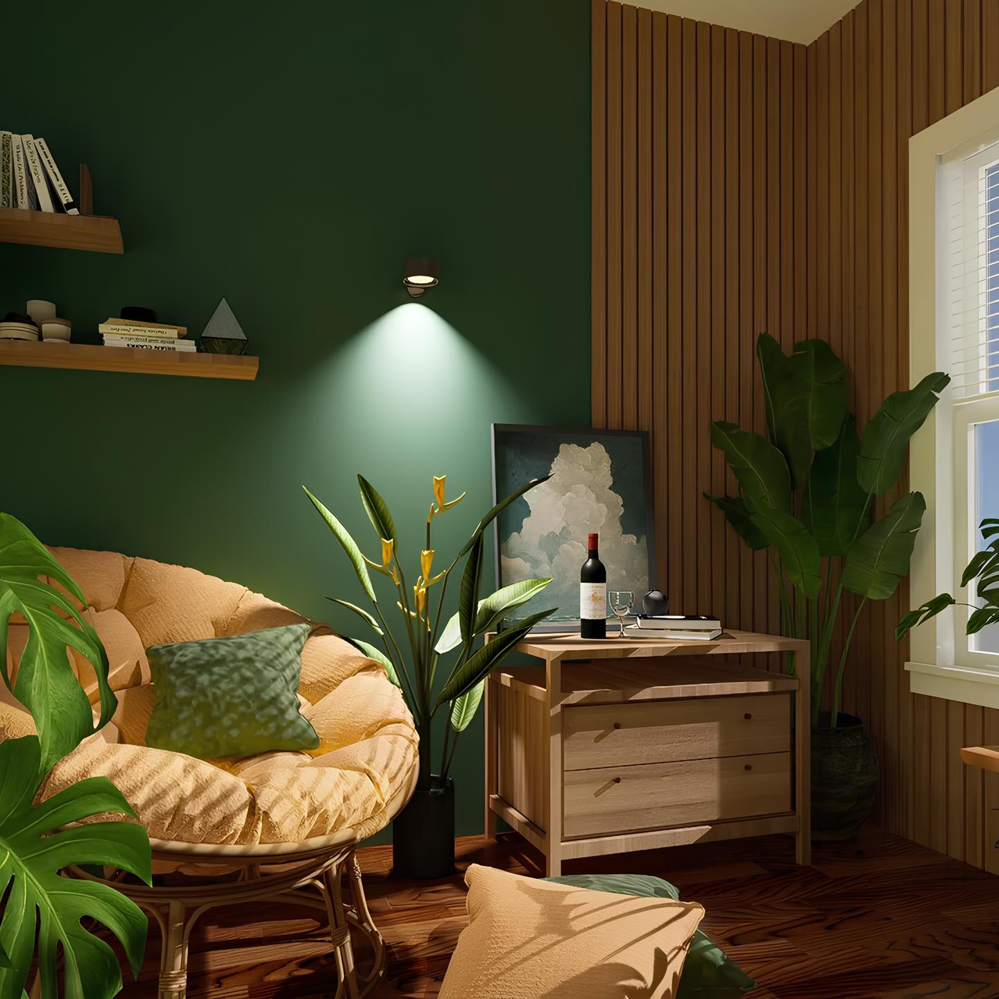 Nara - Scandinavische draadloze wandlamp met 360° rotatie en dimfunctie