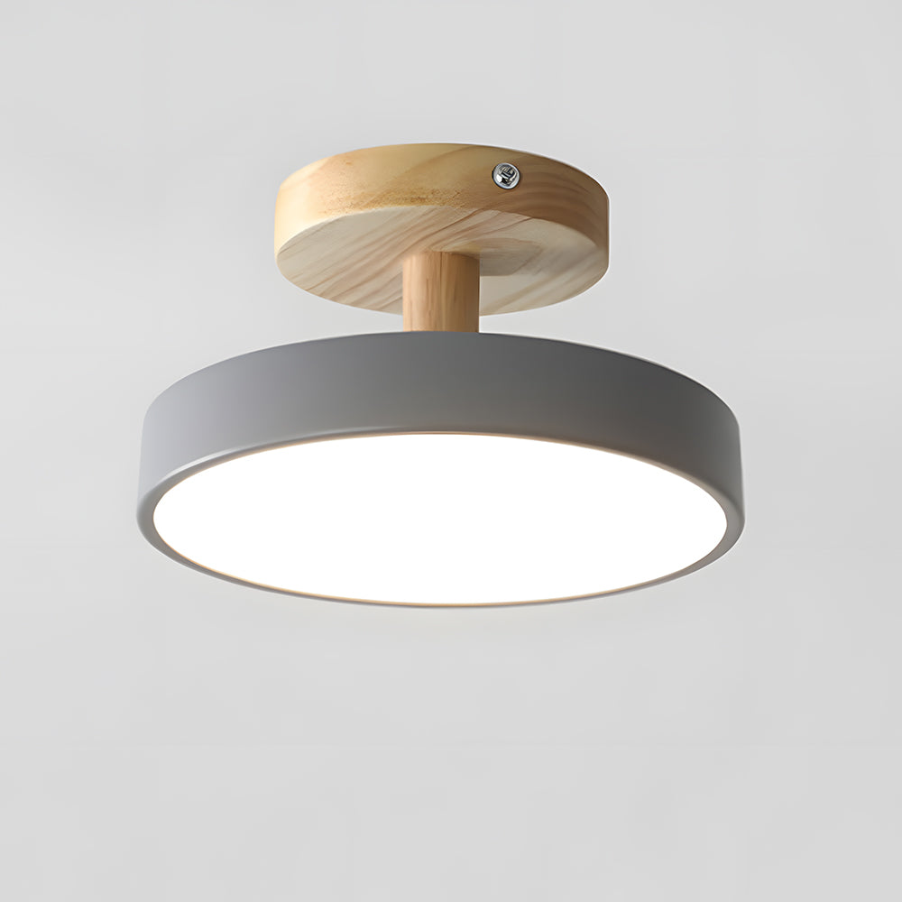 Nörd – Scandinavische Plafondlamp met Houten Basis & Zacht Pastel Design