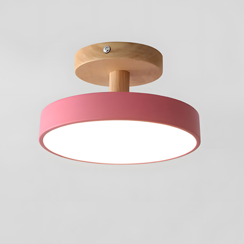 Nörd – Scandinavische Plafondlamp met Houten Basis & Zacht Pastel Design