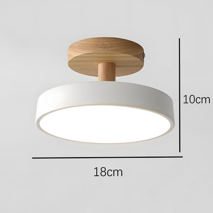 Nörd – Scandinavische Plafondlamp met Houten Basis & Zacht Pastel Design