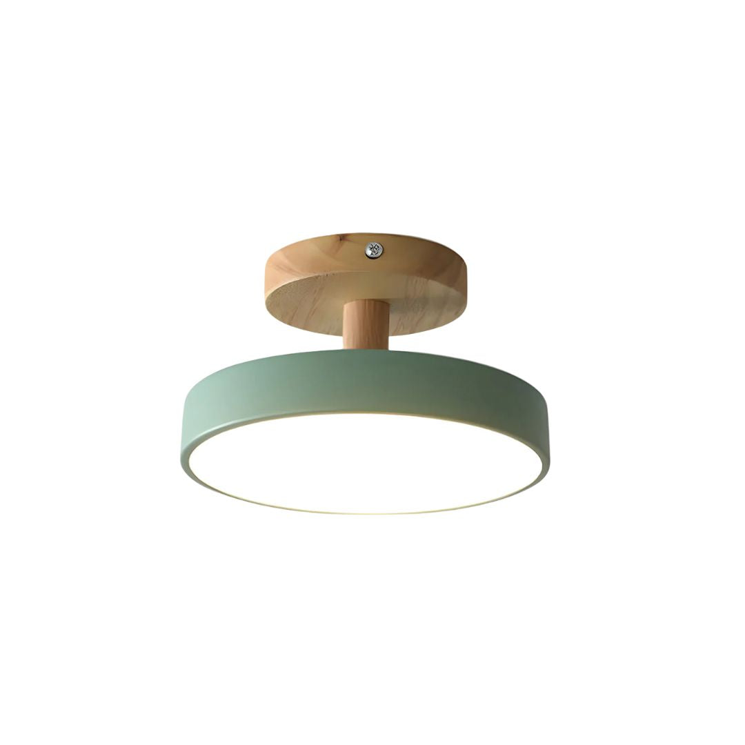 Nörd – Scandinavische Plafondlamp met Houten Basis & Zacht Pastel Design
