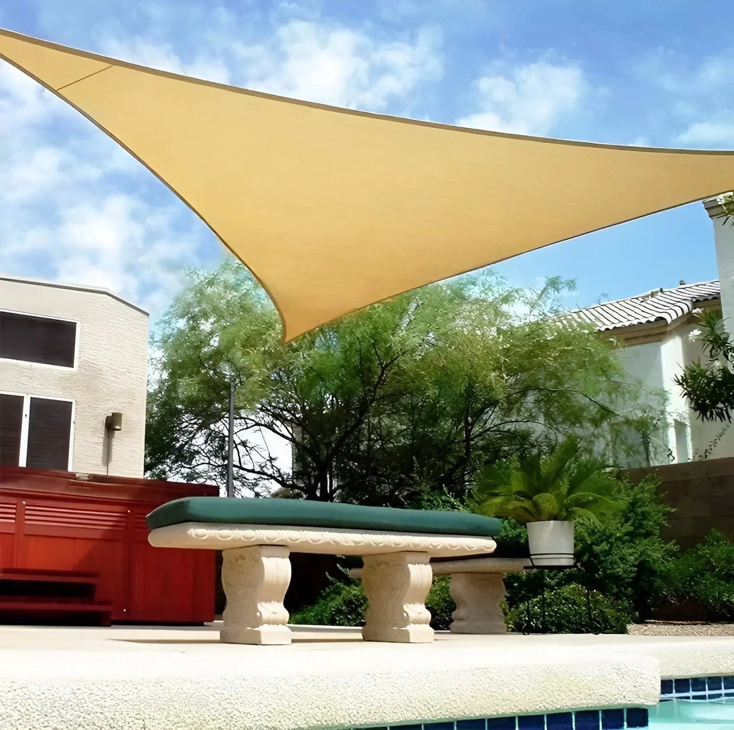 Waterdicht Driehoekig Schaduwdoek – UV Bescherming voor Tuin, Terras & Zwembad