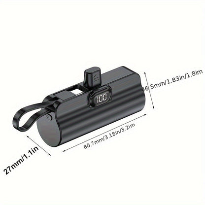 Mini USB-C Powerbank 5000mAh – Snel & Slim Opladen in Zakformaat