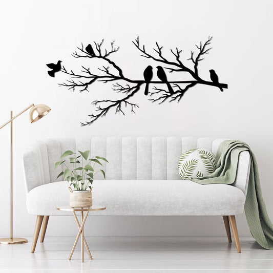 Lumio – Art Metalen Wanddecoratie met Vogels op een Tak