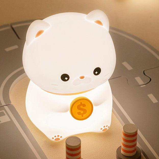 Lucky – Geluks Kat met Munt Nachtlamp Kind LED Slaaplamp Babykamer
