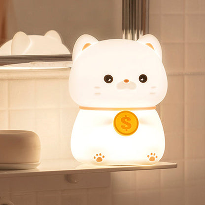 Lucky – Geluks Kat met Munt Nachtlamp Kind LED Slaaplamp Babykamer