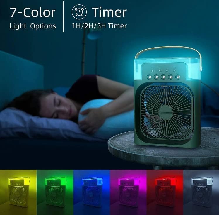 Draagbare USB Luchtkoeler – Persoonlijke Ventilator met Mistfunctie & Timer