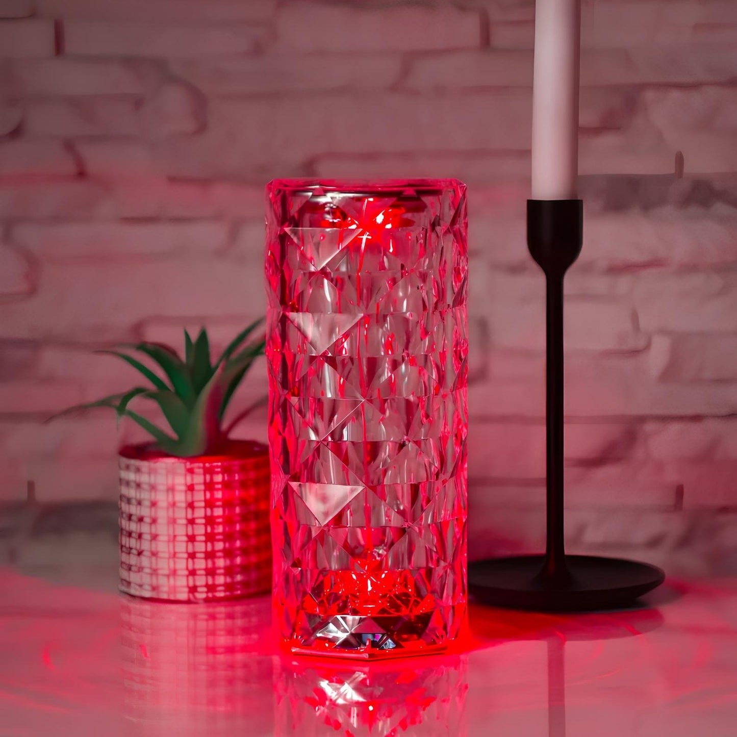 Baso – Sparkling Crystal Touch Tafellamp met Afstandsbediening & 16 Kleuren