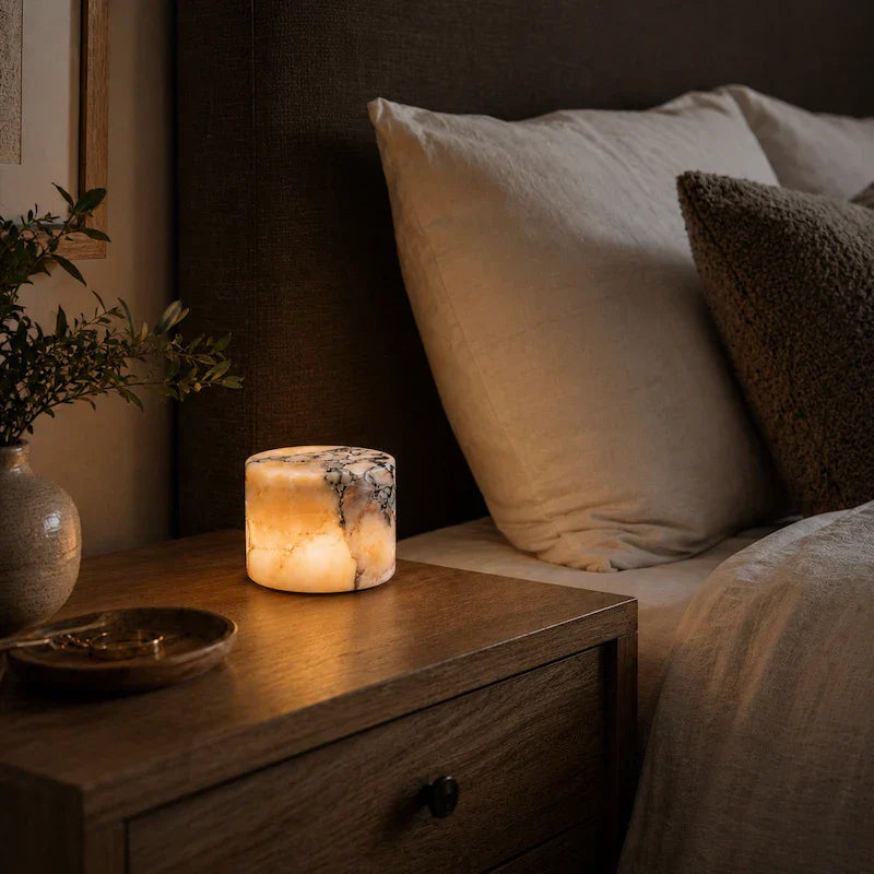 Oplaadbare Marmeren Tafellamp – LED Touch Bedlamp op USB