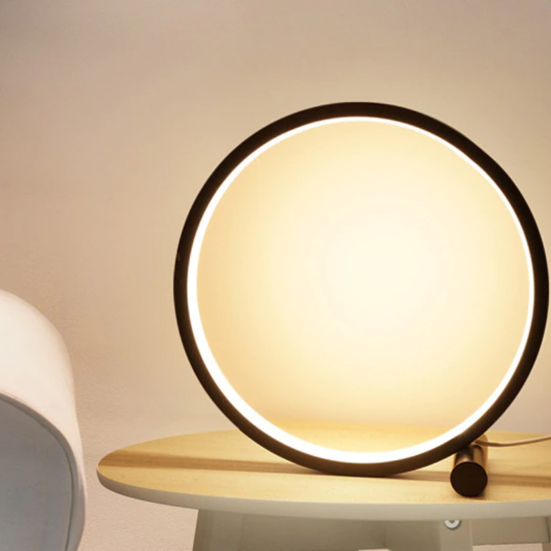 Cirkelvormige Nachtkastlamp met Minimalistisch & Scandinavisch Design
