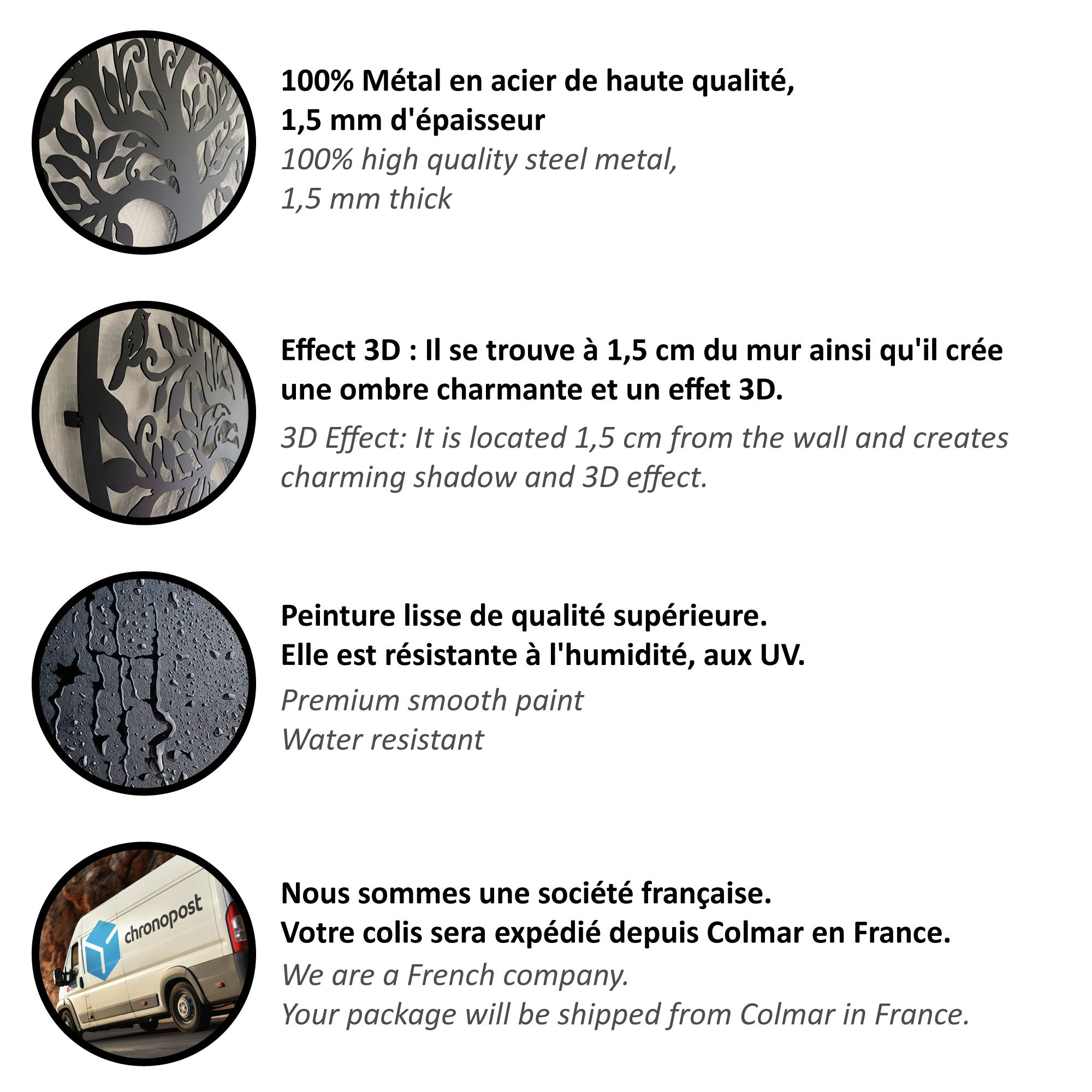 Art Metalen Wanddecoratie met Vogels op een Tak