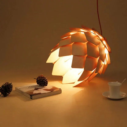 Skandira – Kristal & Eikenhouten Hanglamp met Verstelbare Kabel