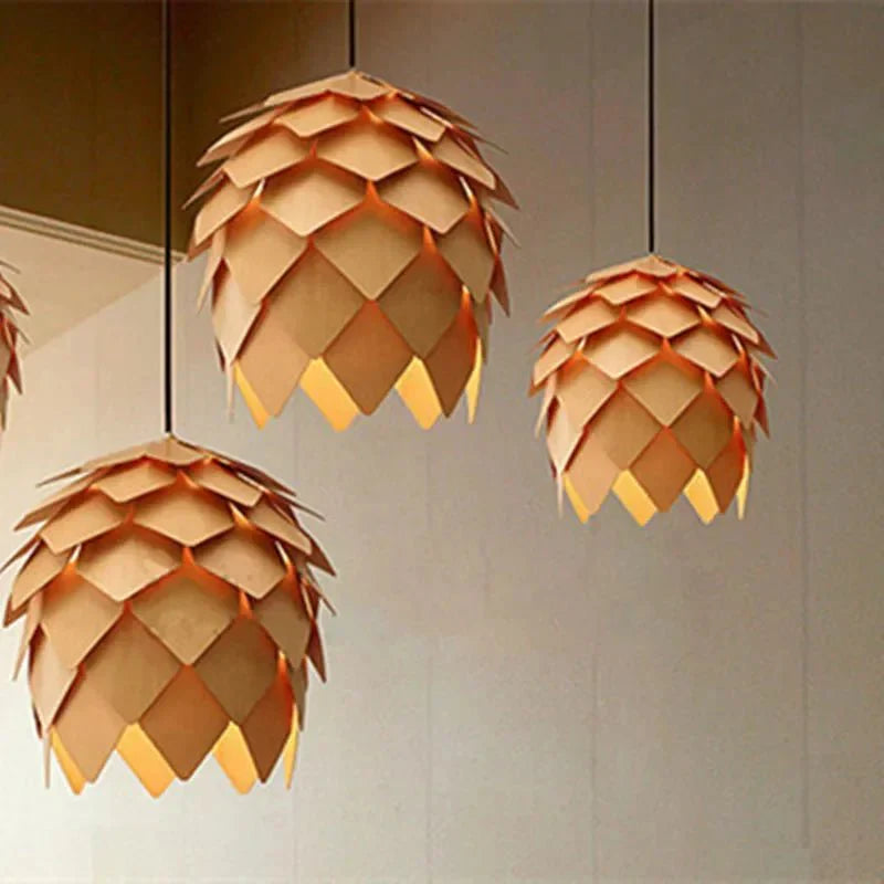 Kristal & Eikenhouten Hanglamp met Verstelbare Kabel