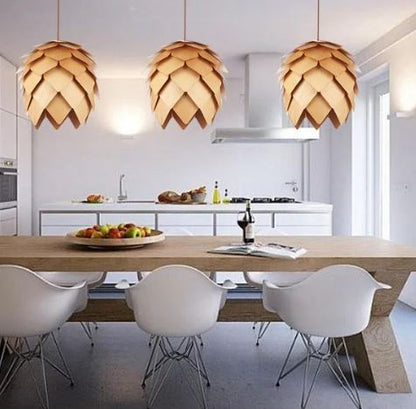 Skandira – Kristal & Eikenhouten Hanglamp met Verstelbare Kabel