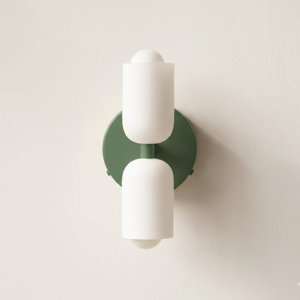 Döle - Moderne Wandlamp met Dubbele Glazen Kappen (E14, Indoor)