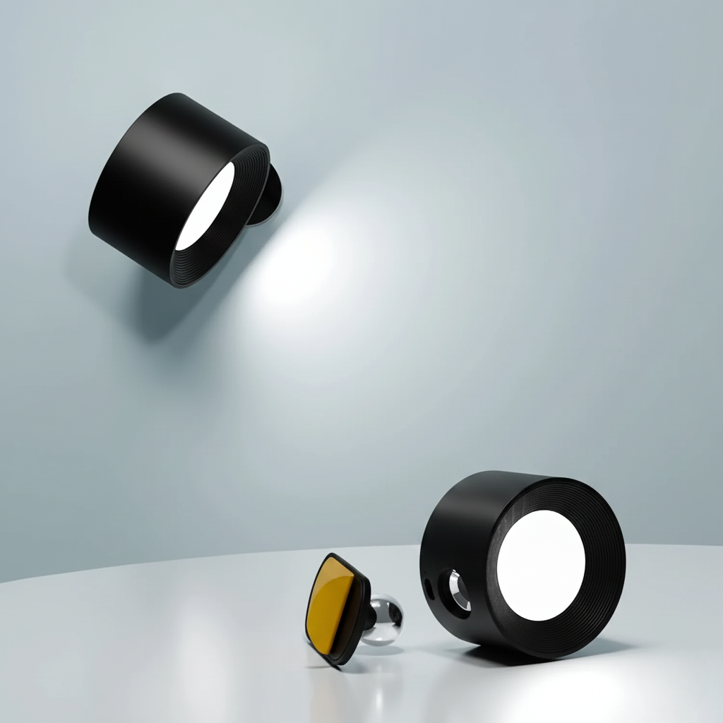 Multifunctionele Draadloze Wandlamp Oplaadbaar & Dimbaar met 360° Rotatie